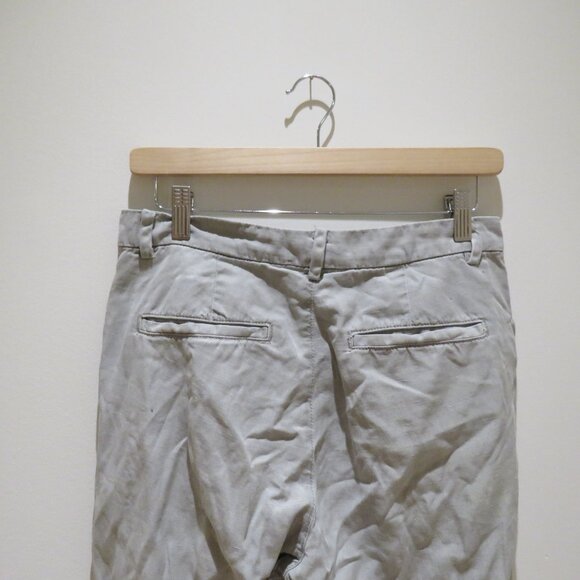 AG ADRIANO GOLDSCHMIED The Evan Relaxed Pleated Trousers Linen Blend Neutral - Picture 10 of 13